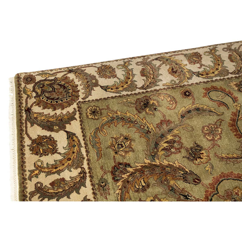 Wool Oriental Area Rug in Blue Beige