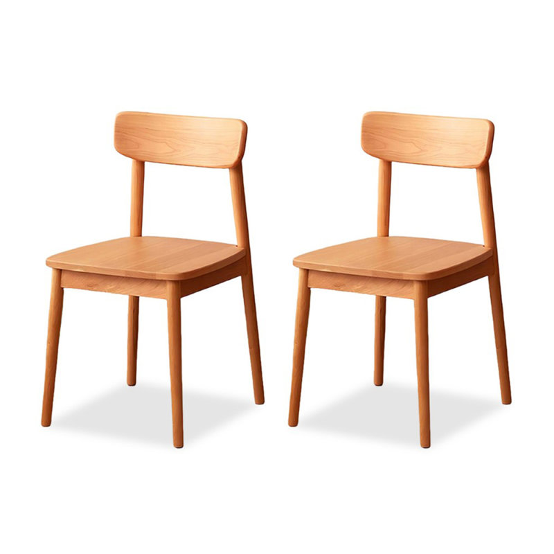 Burlywood Solid back side Chair(Set of 2)