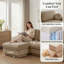 Canapé surdimensionné en chenille en forme de U de 137 po avec repose-pieds-208875139