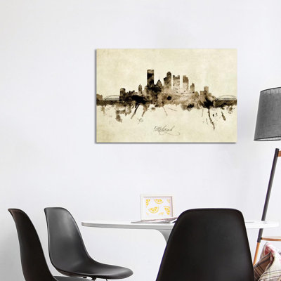 Pittsburgh Pennsylvania Skyline by Michael Tompsett - Wrapped Canvas Print