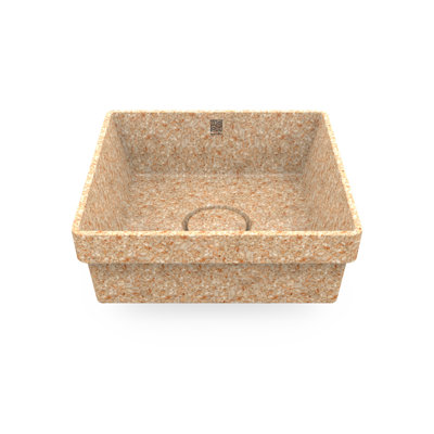 Woodio Cube40 15.748'' Wood Square Bathroom Sink