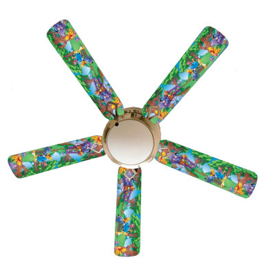 Ventilateur de plafond à 5 pales 52 po avec chaînette et ensemble d’éclairage inclus