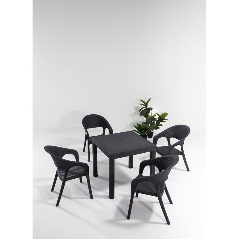 Cardamom 4 - Person Patio Dining Set with Rectangular Table