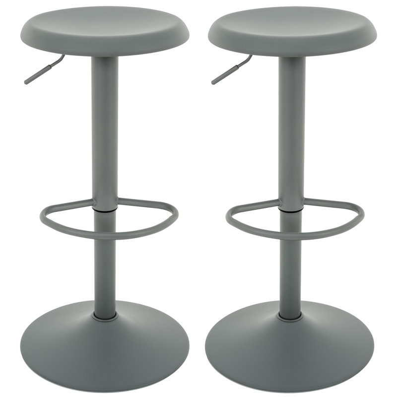 Ensemble de 2 tabourets de bar, tabourets de bar pivotants à hauteur réglable, tabourets de bar Airlift en métal, chaises de bar à hauteur de comptoir sans dossier pour la cuisine, salle à manger, pub, café