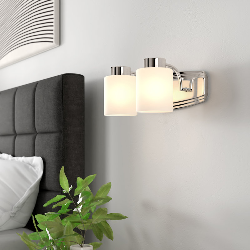Éclairage pour salle de bain 2 lumières Amaresh, Nickel satiné