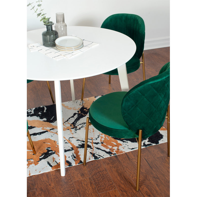 Ensemble de salle à manger Hearns, Vert/doré, 3