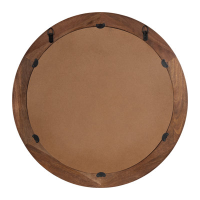 Larina Solid Wood Round Mirror