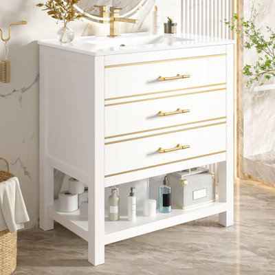 Single Bathroom Vanity with Ceramic Basin