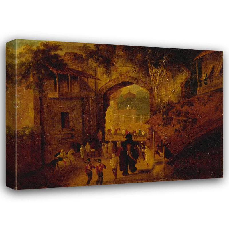 «East Gateway, Patna» par Sir Charles D'Oyly - Art mural sur toile tendue avec châssis, H 24 po x l 17 po