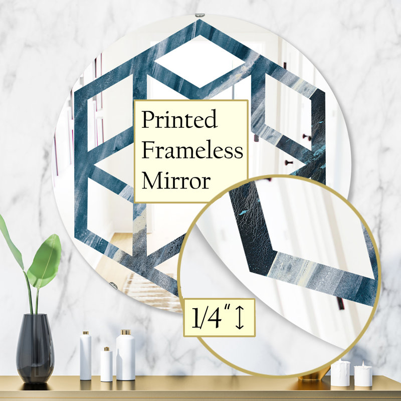 Miroir mural hexagonal star splash, H 31,5 po x l po