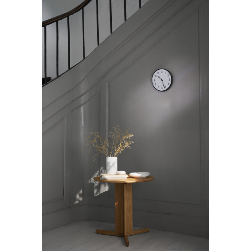 Station Metal Analog Wall Clock, White/Black, Extra Large