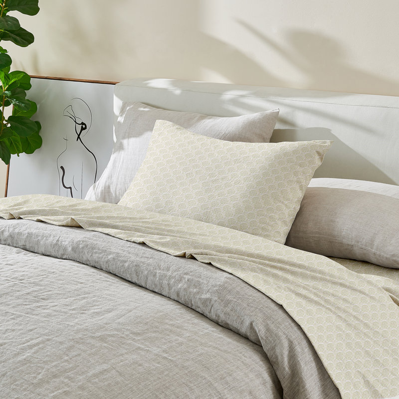 Pre Washed Microfiber Printed Sheet Set - Leiea Collection, Grove Tiles/Green, Twin Sheet Set with 2 Pillowcases