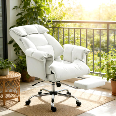 Reclining Desk Chair, With Footrest, High Back Office Chair