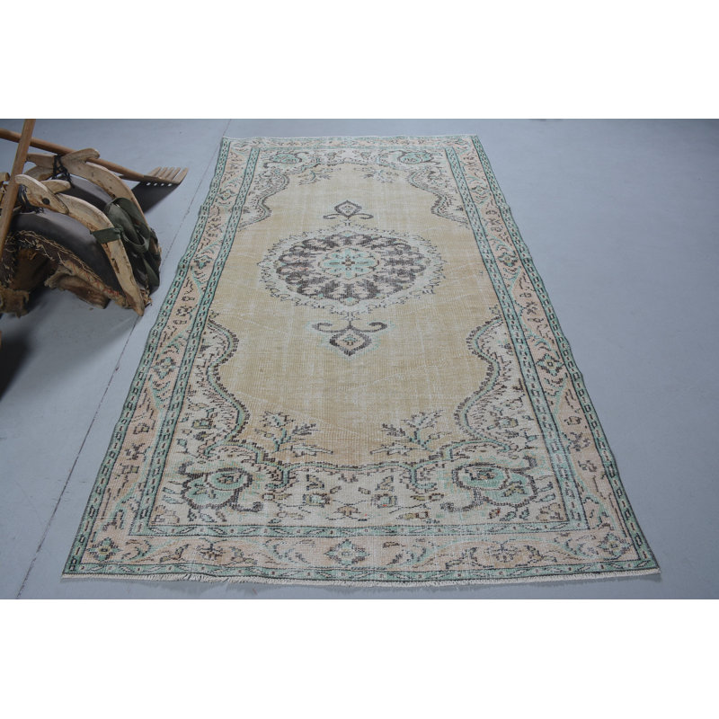 Tapis oriental, tapis 4,7 x 8,4 pi, tapis rétro, tapis en laine vert, tapis en laine, tapis aztèque, tapis turcs