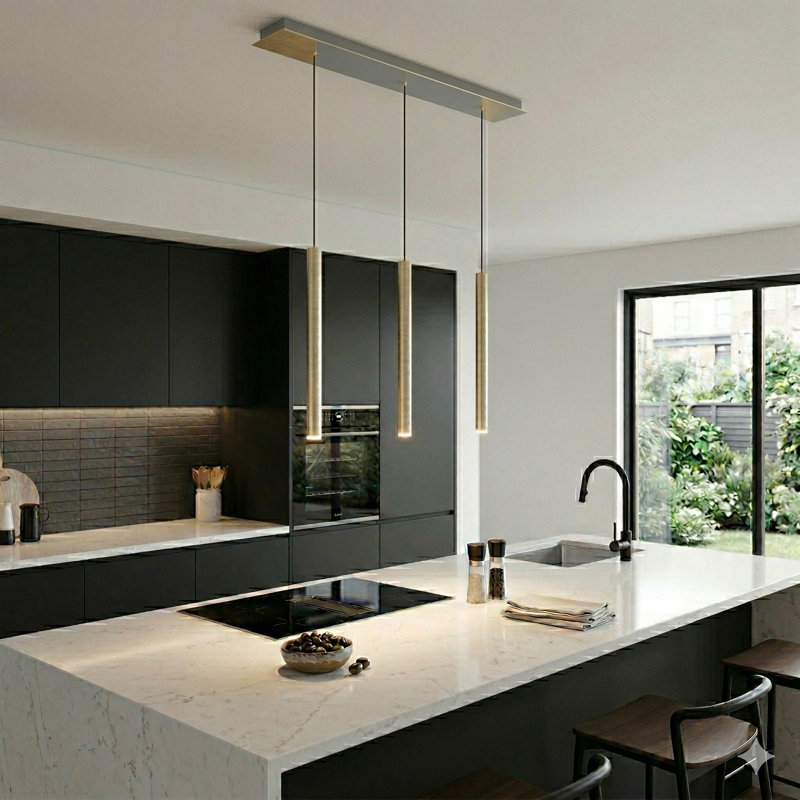 Baileyton 3 - Light Kitchen Island Pendant, Brass