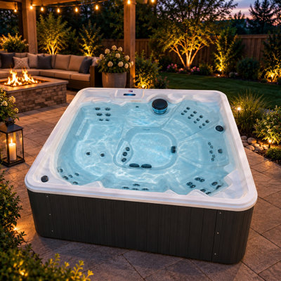 USA Spas Independence 220 Volt 8-Person 50-Jet Acrylic Square Standard Hot Tub with Ozonator
