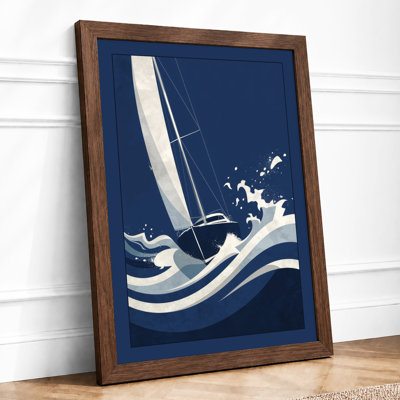Sailboat in Motion Coastal - Framed Print