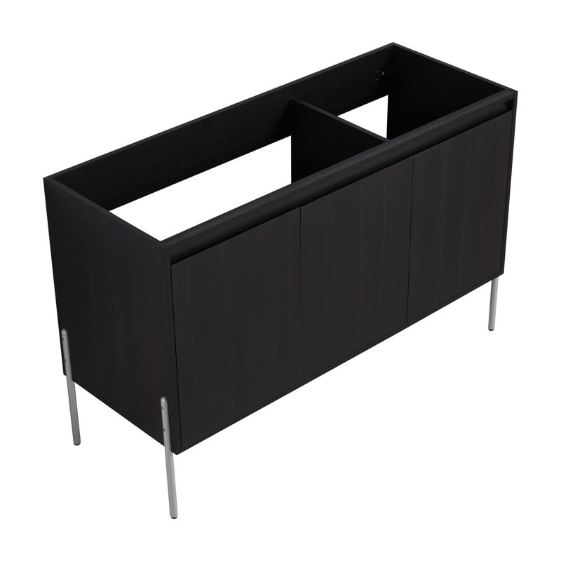 Armoire de rangement autoportante avec portes à fermeture douce, Noir
