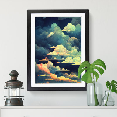 Watercolour Cloudy Sky - Picture Frame Print