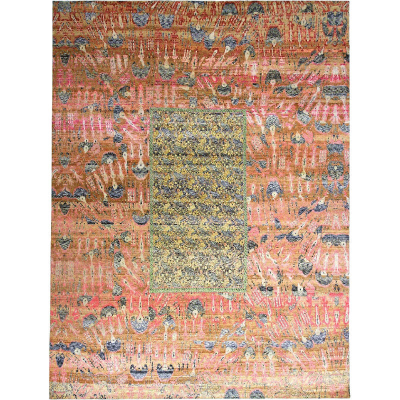Orange Alchemy Transitional Silk Rug - 11'x15'