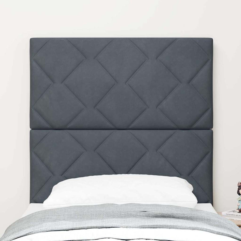 Fabric Headboard Argyle With Headboard Fabric, Cot Bed / Toddler (70 x 140cm), Dark Grey