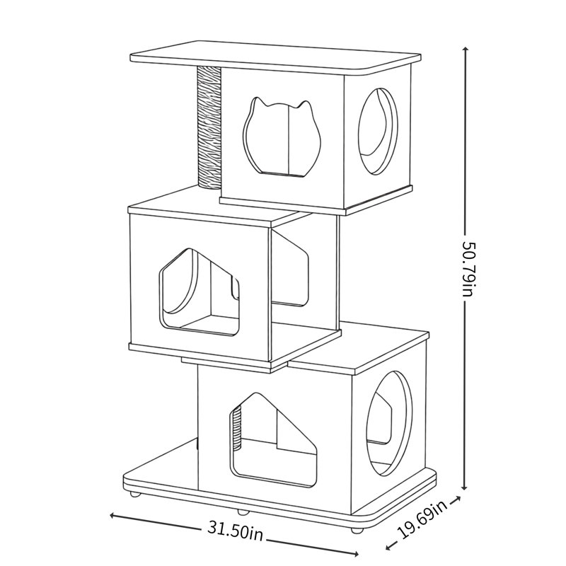 Structure d'escalade moderne et créative pour chat