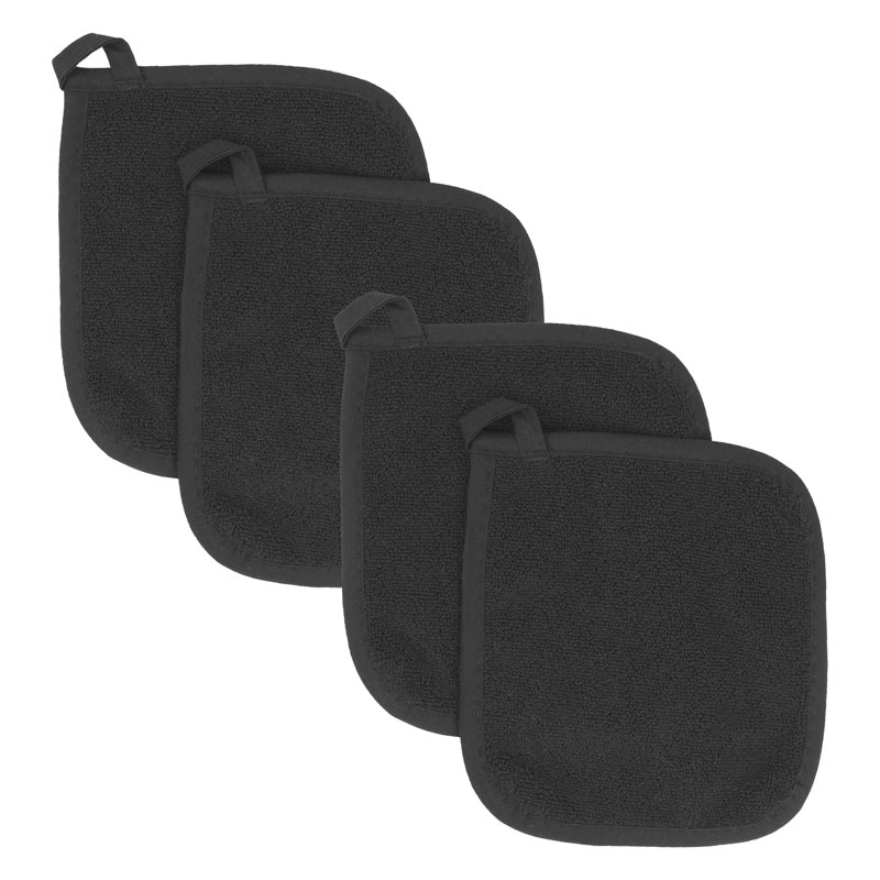 RITZ Cotton Potholder Set, Black