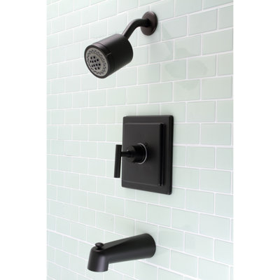 Manhattan Volume Control Tub and Shower Faucet with Single Lever Handle