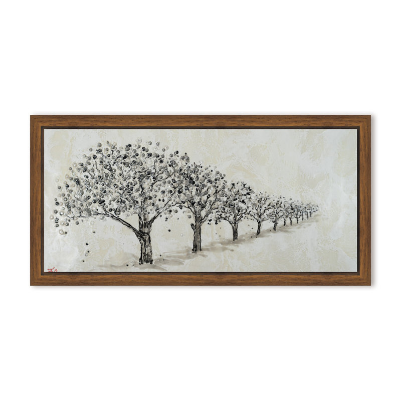 Nature Inspired "Echoes of the Forest" Canvas Wall Art By Karen Biery, 24" H x 48" W, Framed Print, White
