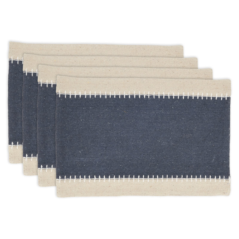 Napperon 100% coton sans motif de la collection Gianni, Bleu marine