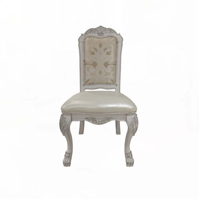 Synthetic Leather Upholstered Dining Chair Set with Back