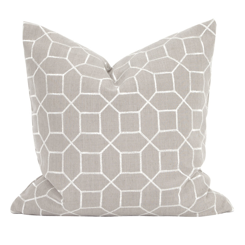 Davida Kay Embroidered Down Throw Pillow, 20" x 20", Slate