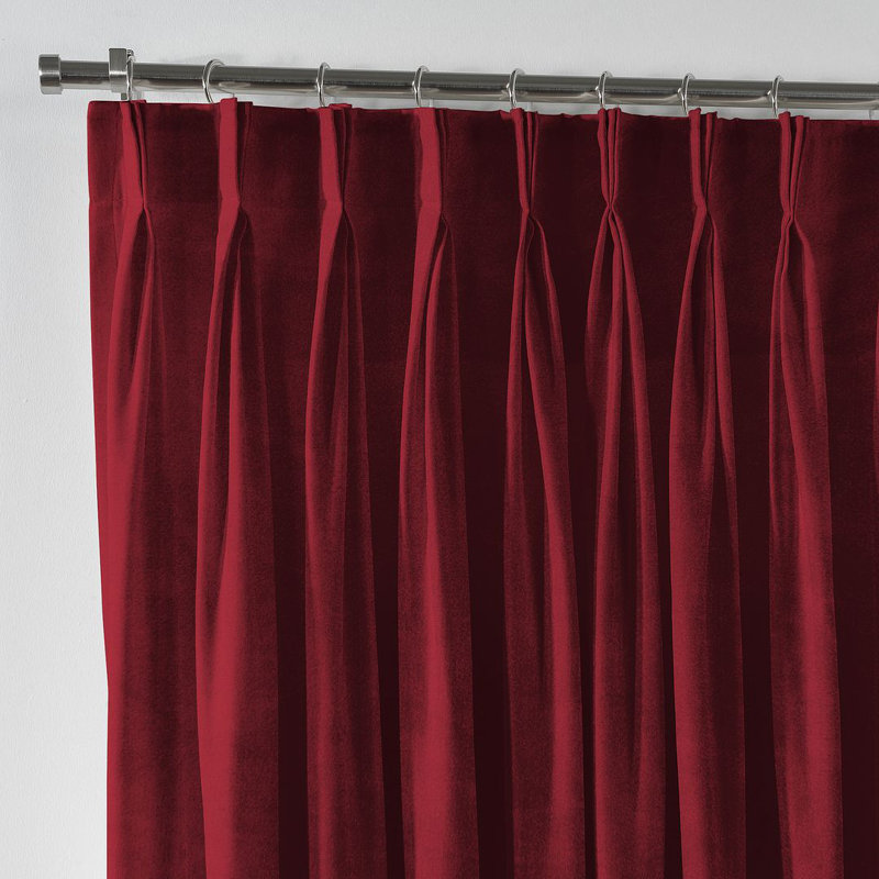 Room Darkening Single Curtain Panel, Red, 130cm Width x 265cm Drop