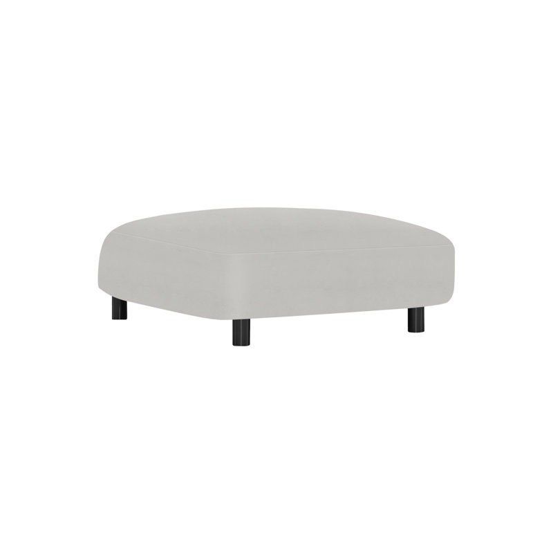 Avanni Outdoor Ottoman with Cushion, Light Grey Vinyl 6503-010, Silver