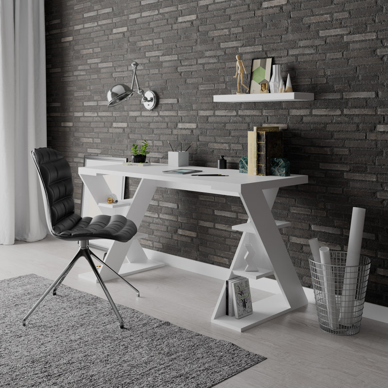 Roma Writing Desk, White