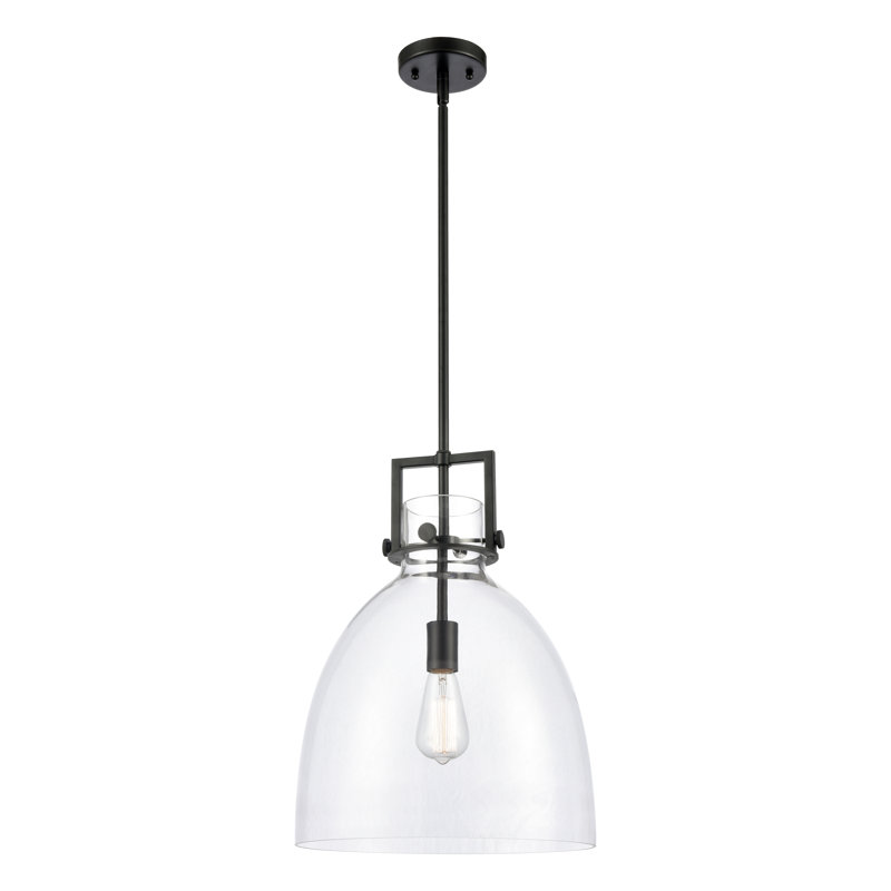 Luminaire suspendu à 1 tige Adae, Noir mat, H 15 po x l 14 po x P 14 po