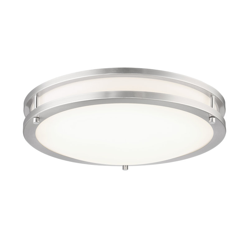 Aston Acrylic LED Flush Mount, Brushed Nickel, 3.63" H x 13.75" W x 13.75" D