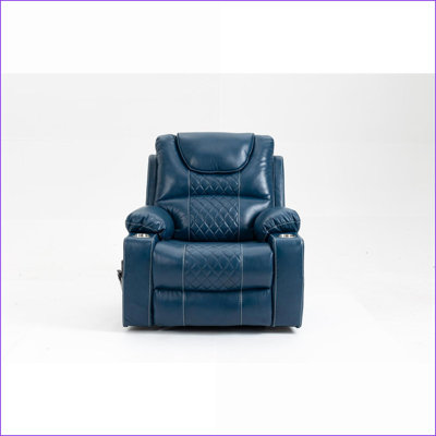 Fauteuils inclinables | Fauteuil relevable surdimensionné à 180 °, moteur OKIN | Velours bleu marine