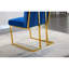 2 chaises de salle à manger modernes avec revêtement en velours et base en acier inoxydable doré, 2 chaises de couleur bleue avec base en acier, à déployer rapidement-1349706183-1349706182