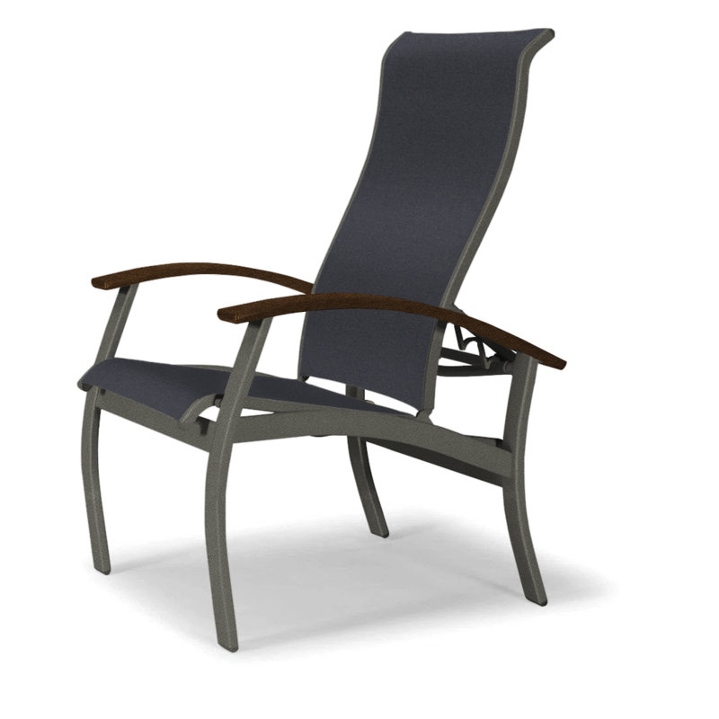 Chaise de patio Askar, Noir 5D Sunbrella®, Graphite texturé, Kona