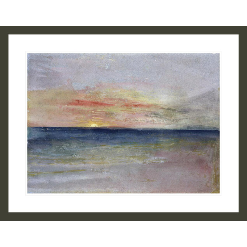 Coucher de soleil par Joseph Mallord William Turner, impression giclée sur cadre, H 23,25 po x l 29,5 po