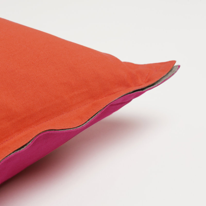  Housse de coussin en toile Canvas, Orange / fuchsia