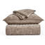 Ensemble de courtepointe en velours très grand naturel brun clair - Couvre-lit matelassé 3 pièces ultra-doux avec surpiqûres et taies décoratives