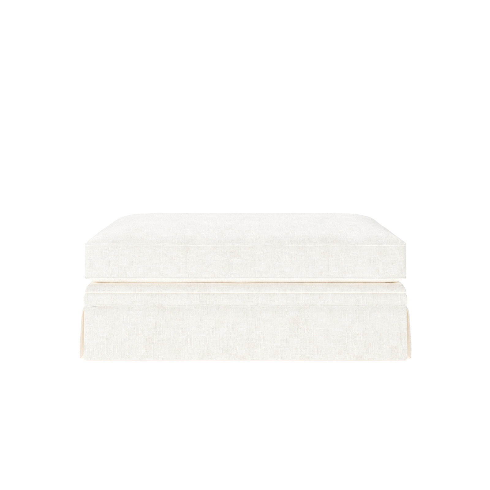 Shelby 47" Ottoman, Bevin Natural Linen Blend