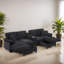 Canapé modulaire moderne rembourré en forme de U de 116,92 po, canapé en velours côtelé avec repose-pieds et ports USB pour le salon-323340595