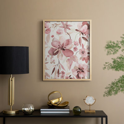 «Shimmering Blush I», reproduction encadrée - bois massif