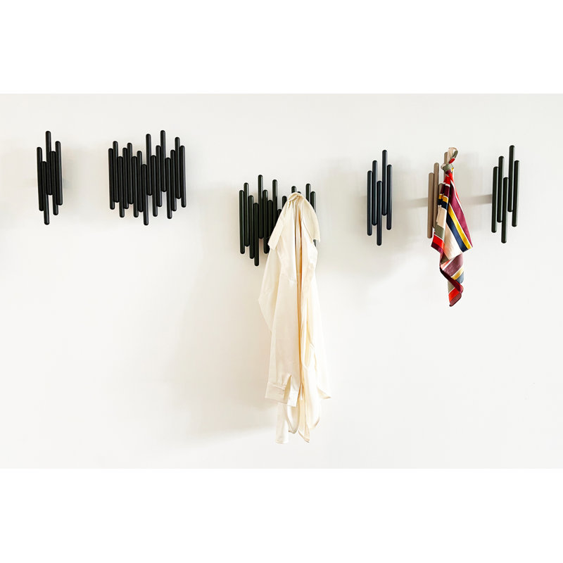 Aluminium Wall 6 - Hook Wall Mounted Coat Rack, Quartz