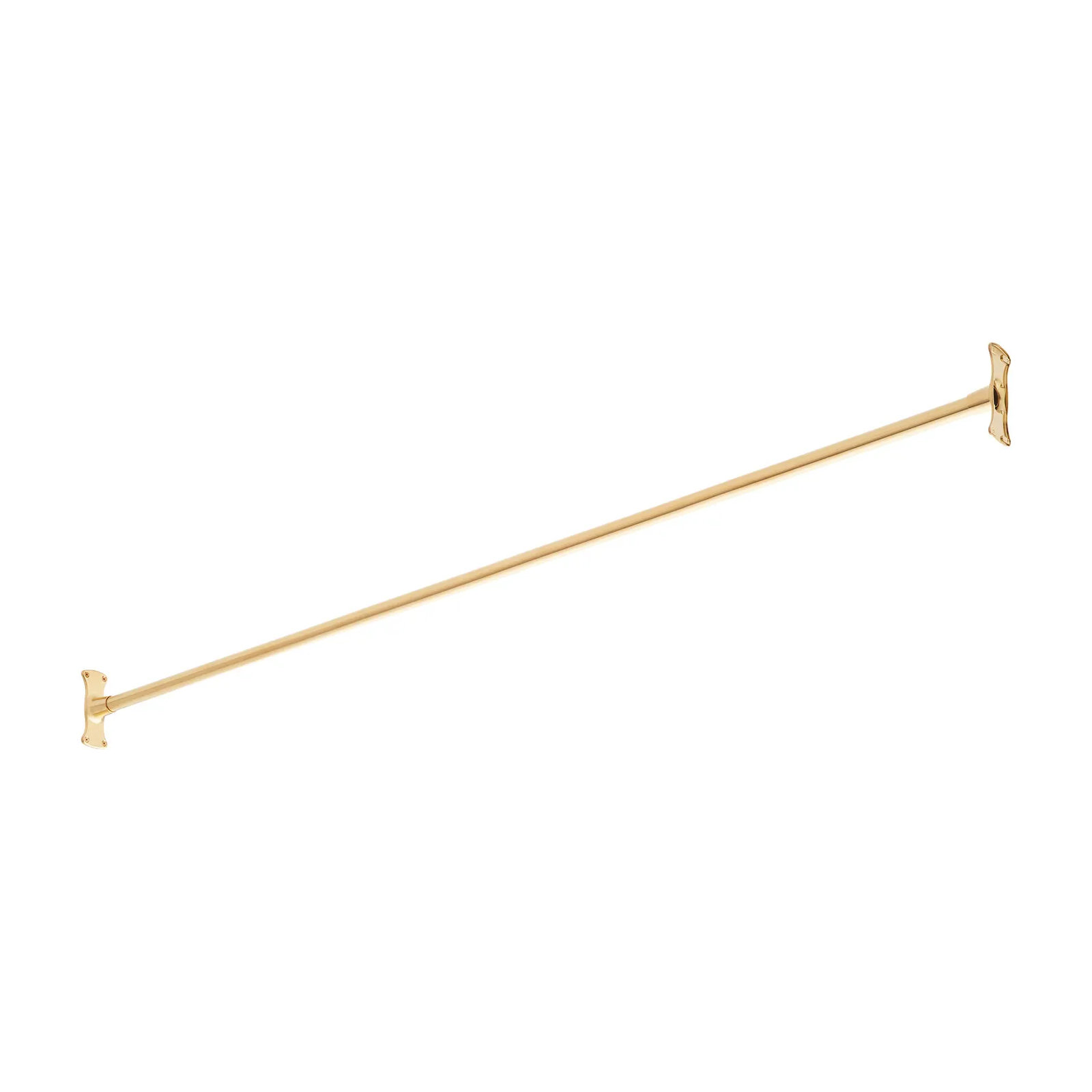 60" Brass Straight Shower Curtain Rod, Brushed Gold