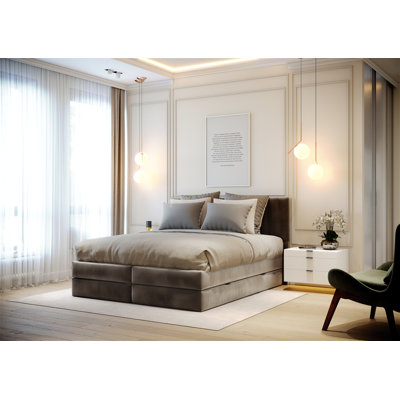 Boxspring Bed Cassiope with Topper and Storage