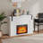 Modern White 46.45'' Electric Fireplace Mantel With Realistic Flame Effect And Highly Efficient Heating Function